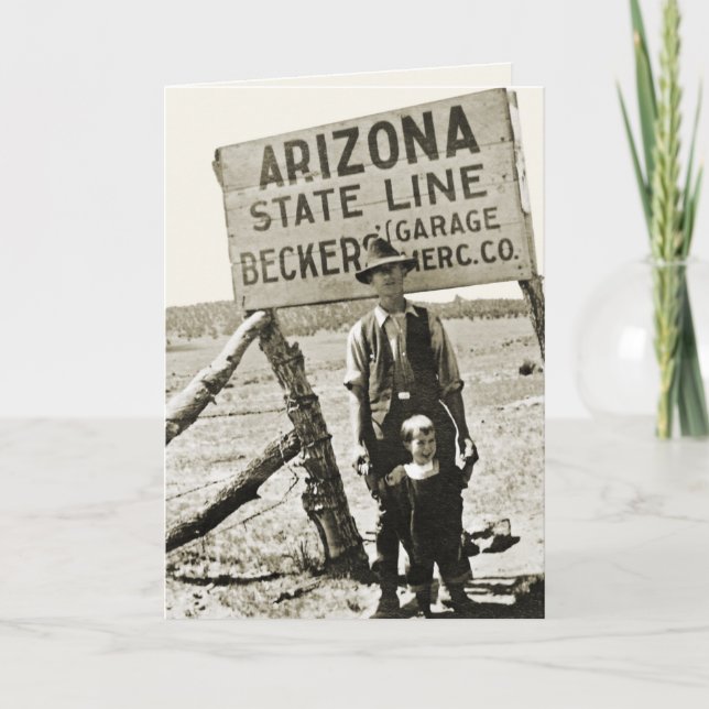 Tarjeta Línea estatal de Springerville Arizona Foto de Bec (Anverso)