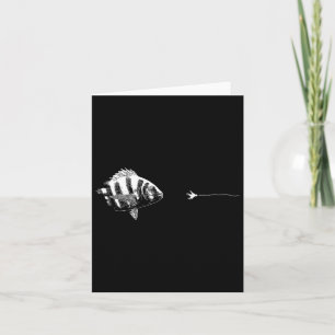 Tarjeta Línea Gráfica De Cojín De Pesca - Hojas De Pescado