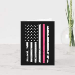 Tarjeta Línea Rosa De La Bandera Estadounidense Para El Cá