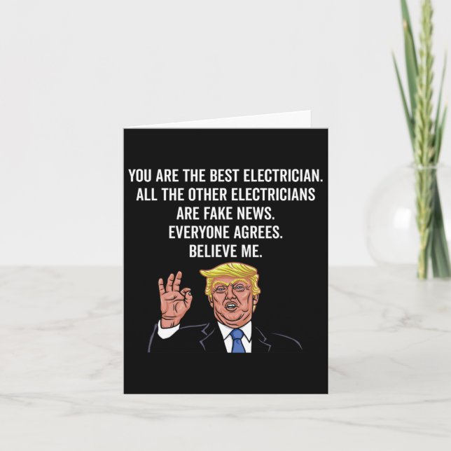Tarjeta Líneas eléctricas divertidas de Trump  (Anverso)