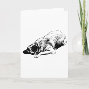 Tarjeta Líneas mínimas de perro envían deseos simples y tr