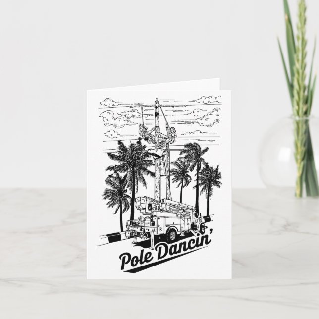 Tarjeta Lineman Le Dancin' Electrician Gift For Men Husban (Anverso)