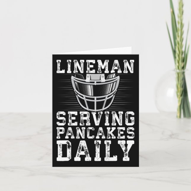 Tarjeta Lineman Sirviendo Panqueques Diariamente Liniero d (Anverso)