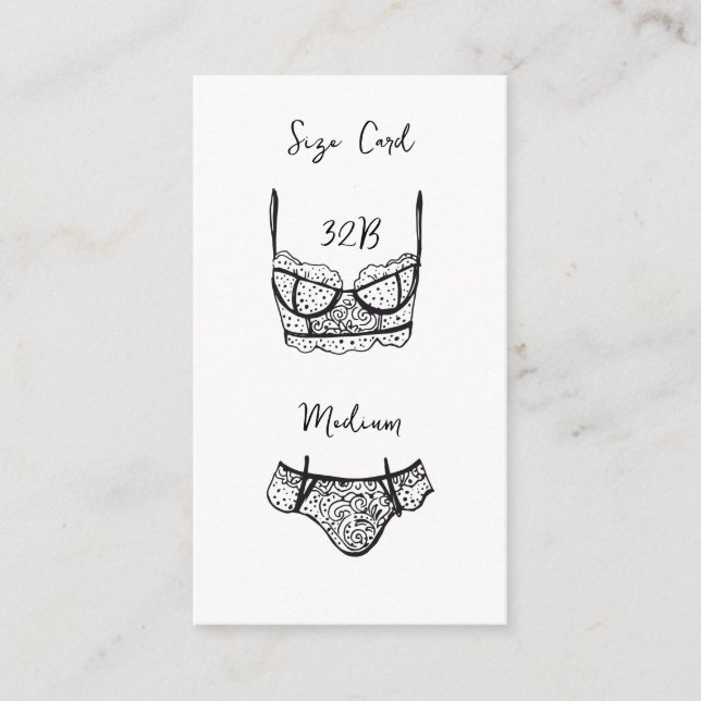 Tarjeta Lingerie Shower Size Tarjeta Lingerie Blac (Anverso)