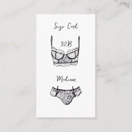 Tarjeta Lingerie Shower Size Tarjeta Lingerie Blac