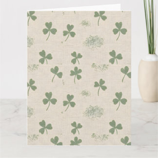 Tarjeta Lino Irlandés Costero Shamrock Día de San Patricio
