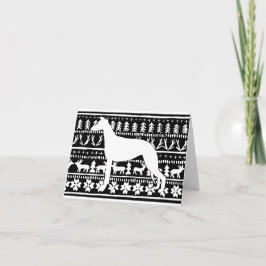 Tarjeta Linocut Navidades de fallecimiento