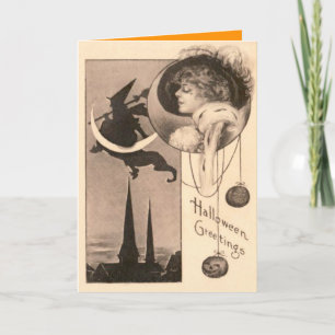 Tarjeta Linterna creciente de Jack O de la luna de la