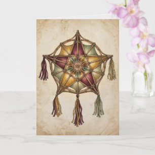 Tarjeta Linterna de Estrella Parol Vintage