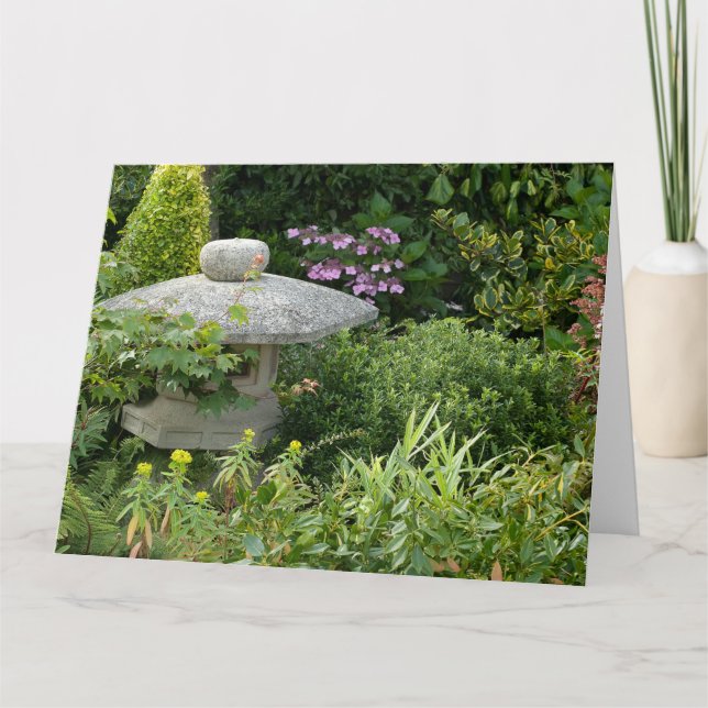 Tarjeta Linterna en un jardín inglés (Anverso)