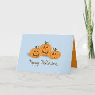 Tarjeta Linternas de Jack O felices y sonrientes