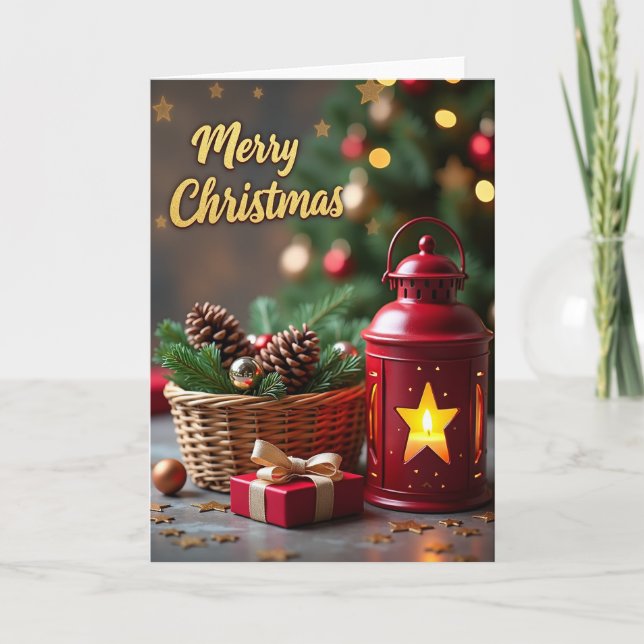 Tarjeta Linternas Feliz Navidad (Anverso)