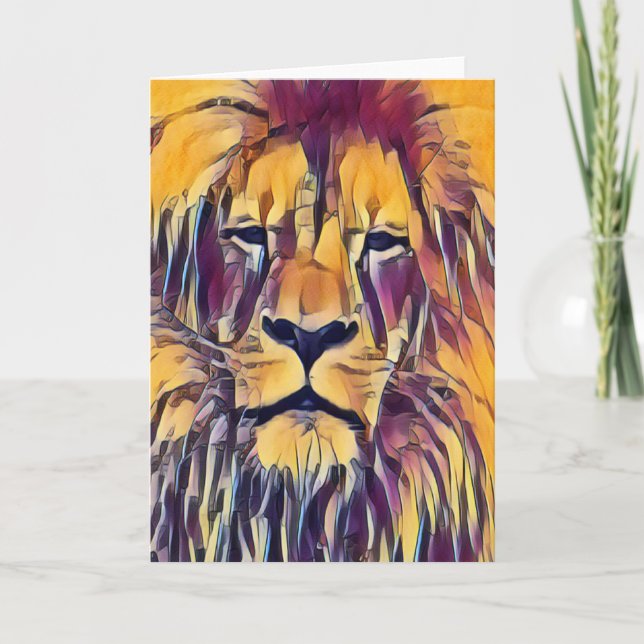 Tarjeta Lion Card Vibrant Art (Anverso)