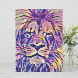Tarjeta Lion Card Vibrant Art
