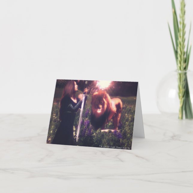 Tarjeta Lion of Judah Stands With Me Note Card (Anverso)