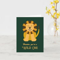 Lion Wild One First Birday Card for Baby