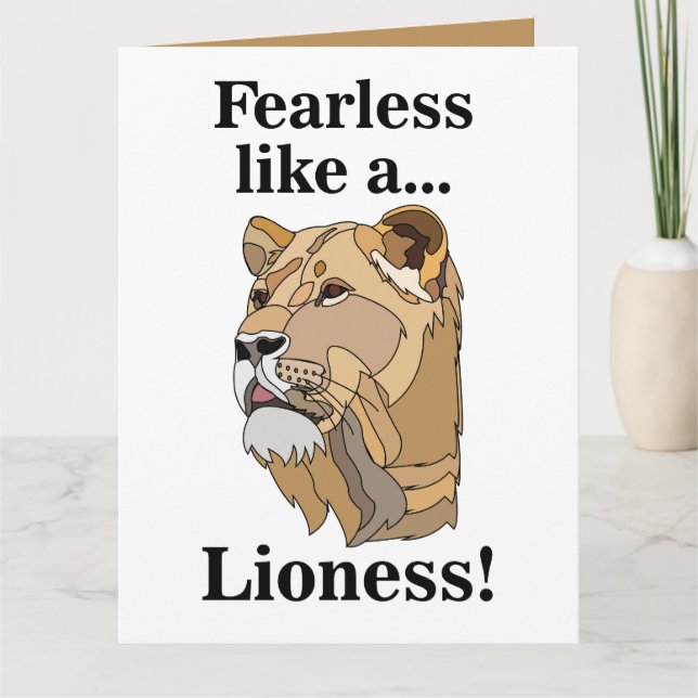 Tarjeta Lioness Animal Fearless (Anverso)
