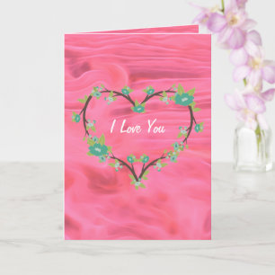 Tarjeta Liquid Pink I Love Heart Personalizado Greeting Ca
