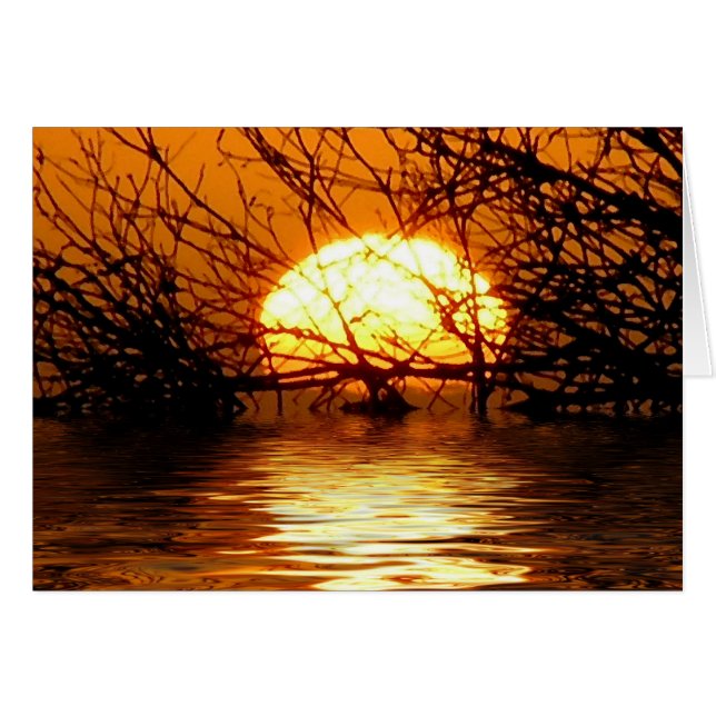 TARJETA líquida de la puesta del sol (Anverso (Horizontal))