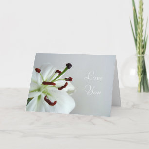 Tarjeta Lirio blanco. Flor.