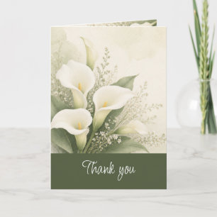 Tarjeta Lirio blanco Jardín hermoso Flor Gracias