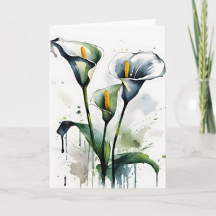 Tarjeta Lirio Calla - Flores de acuarela