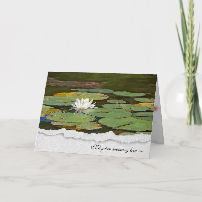 Tarjeta lirio de agua blanca simpática con almohadillas de (Anverso)