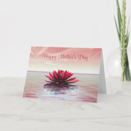 Tarjeta Lirio de agua de rojo del día de madre