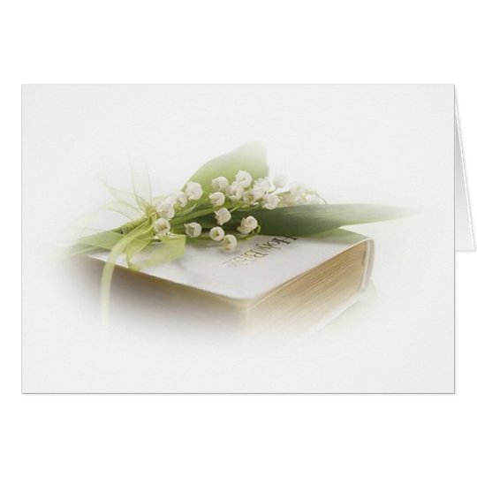 Tarjeta lirio de los valles con la biblia