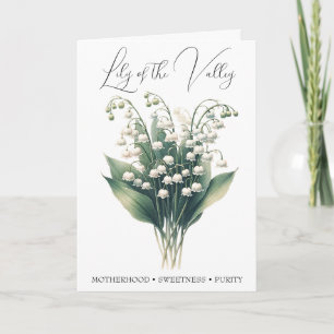 Tarjeta Lirio de los Valles Flor de Nacimiento de Mayo Tar