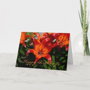 Tarjeta Lirio naranja rosa oscuro