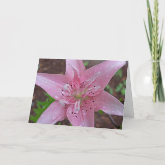 Tarjeta Lirio rosado después de una ducha