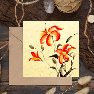 Tarjeta Lirio tigre - rojo