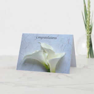 Tarjeta Lirios calla sobre fondo decorativo boda