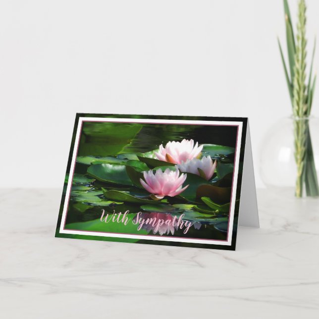 Tarjeta Lirios de agua rosados (Anverso)