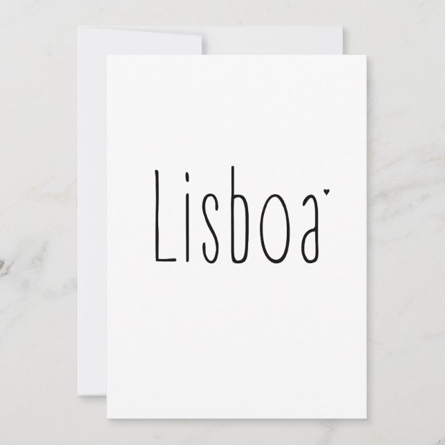 Tarjeta Lisboa - minimalistic typography card (Anverso)