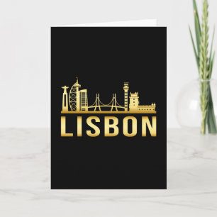 Tarjeta Lisboa Portugal Ciudad Silueta Ciudad Paisaje Rega
