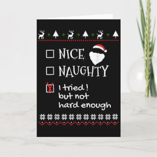 Tarjeta Lista de bonito travieso intenté pero no lo sufici