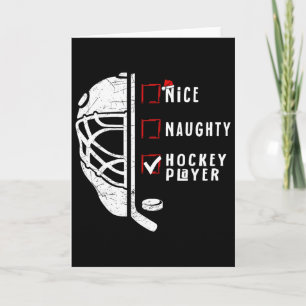 Tarjeta Lista de jugadores de hockey buenos malos Navidad