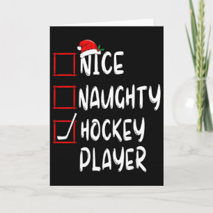 Tarjeta Lista de jugadores de hockey buenos y malos Navida