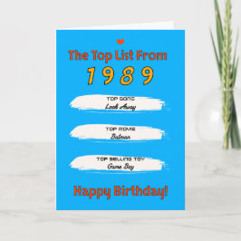 Tarjeta Lista de los mejores cumpleaños de 1989