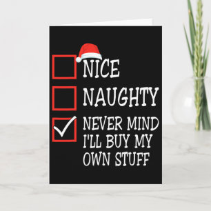 Tarjeta Lista de Navidad Bueno Malo No Importa Compraré Mi