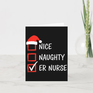 Tarjeta Lista de Navidad de Enfermera Buena Traviesa Er Sa