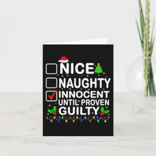 Tarjeta Lista de Navidad de Santa Bueno Malo Inocente Hast