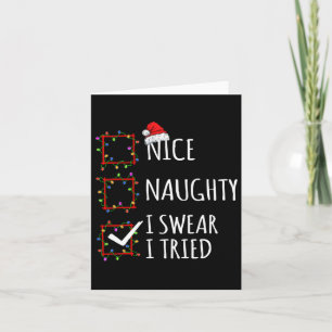Tarjeta Lista de Navidad para Santa Claus Buena Mala Juro