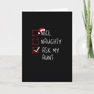Tarjeta Lista de Navidad Pregúntale a mi Tía Xmas