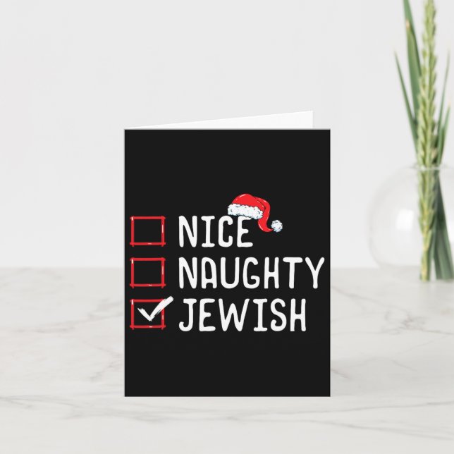 Tarjeta Lista de Navidades judíos traviesos (Anverso)