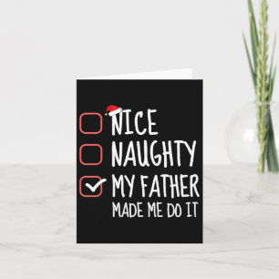 Tarjeta Lista de Santa Bueno Malo Mi Padre Me Hizo Hacerlo
