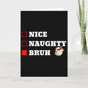 Tarjeta Lista divertida de Navidad agradable travieso herm