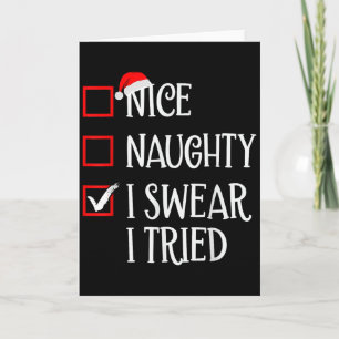 Tarjeta Lista Divertida De Navidad Bonita Traviesa Juro Qu